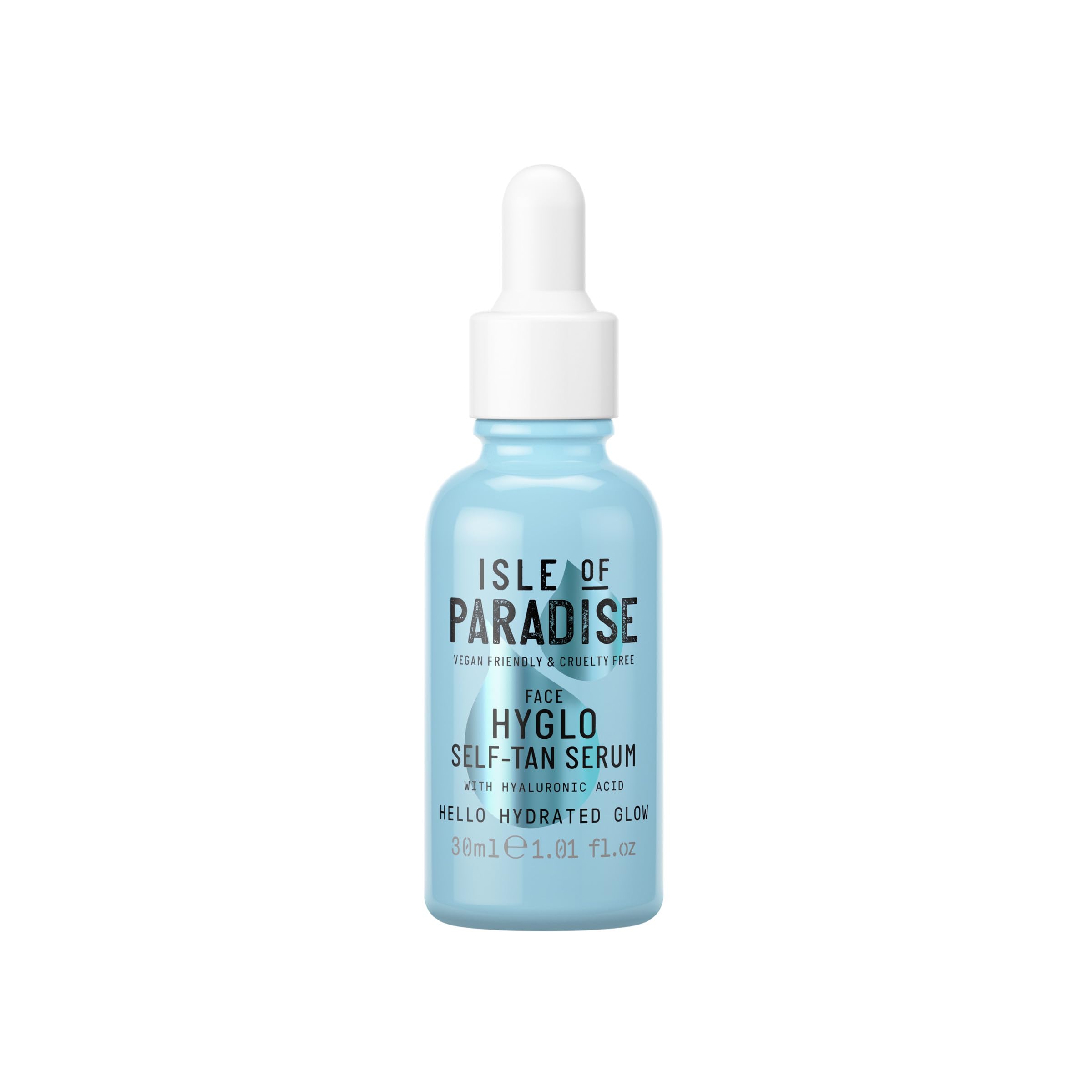 Sérum Hyglo Isle of Paradise pour le visage, flacon hydratant et lumineux