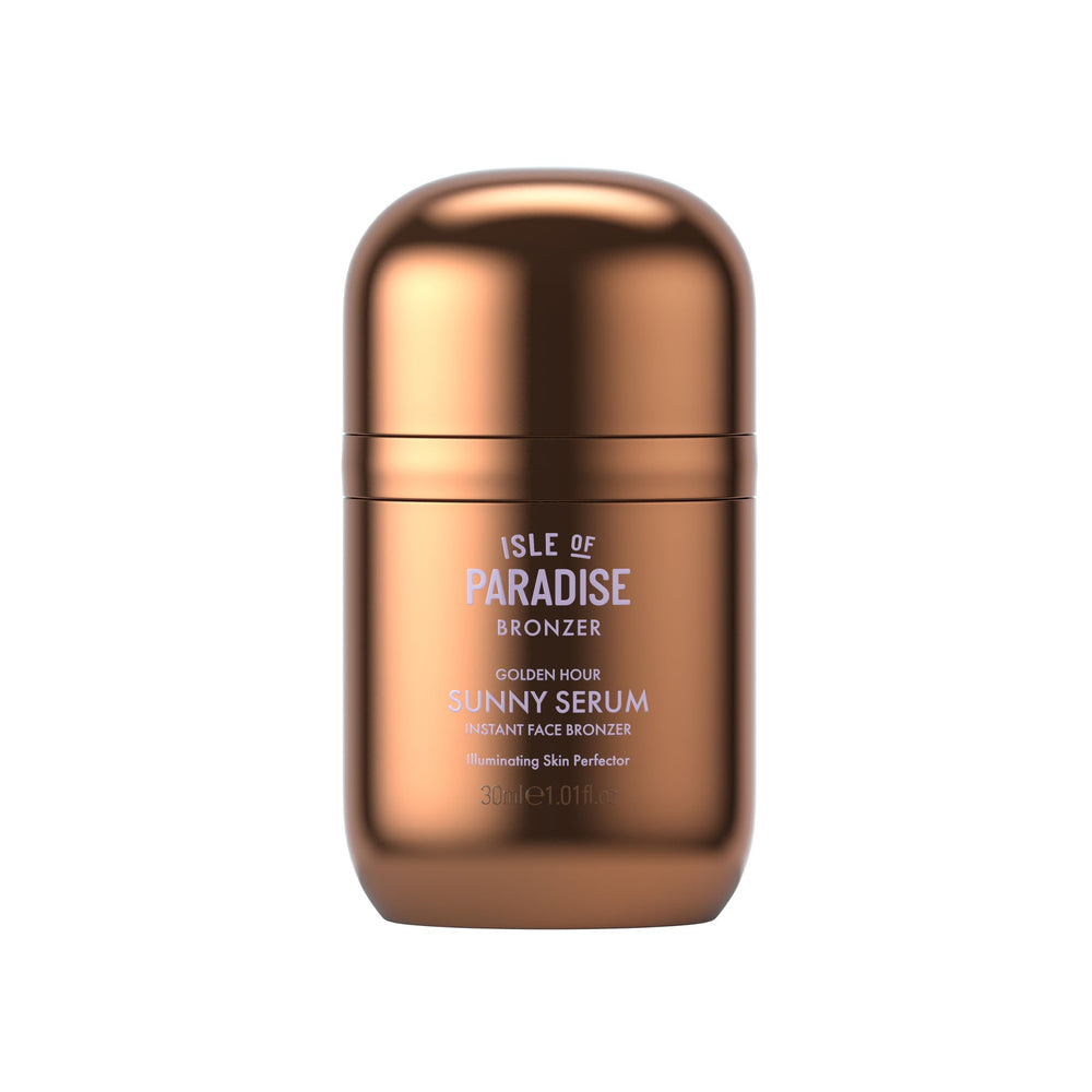 Isle of Paradise Sunny Serum, flacon bronzant lumineux et hydratant.