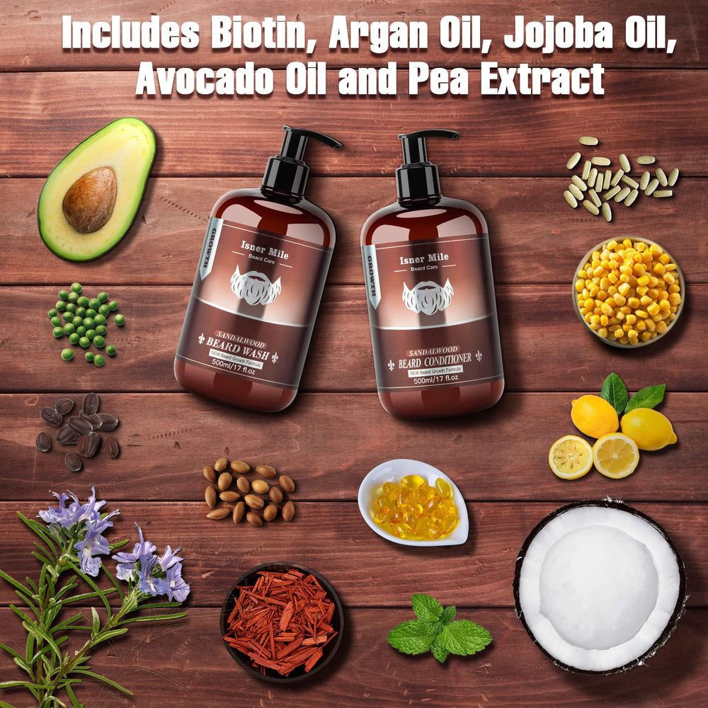 ISNER MILE Biotine Argan Jojoba Barbe: nourrit profondément poils et peau.