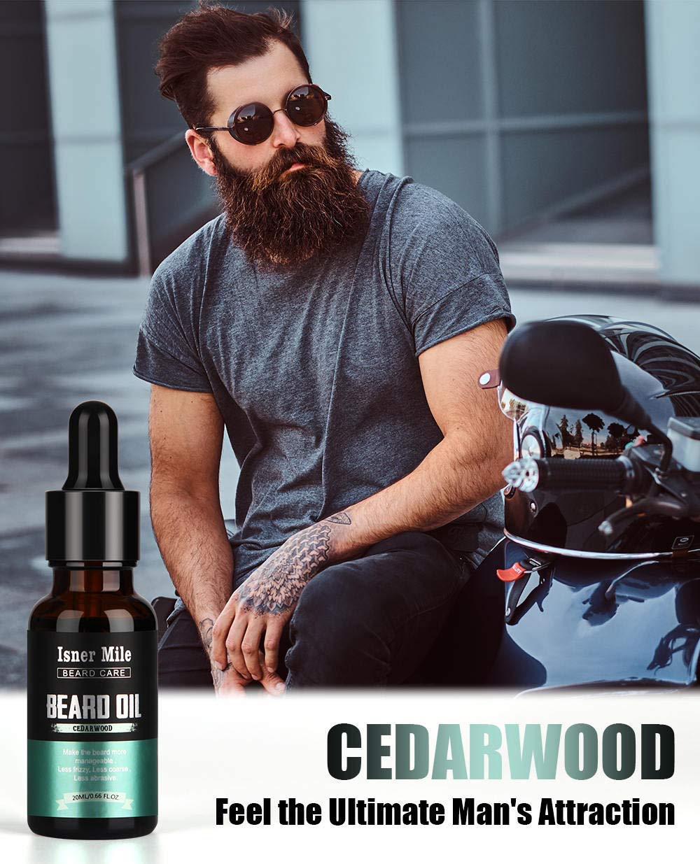 ISNER MILE coffret huile barbe: cadeau pratique pour homme.
