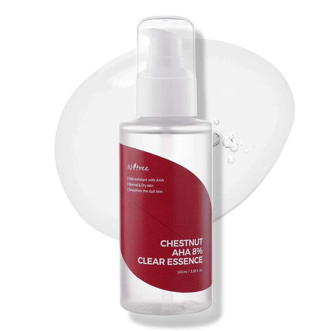 ISNTREE Chestnut AHA 8% Essence — bouteille élégante facilitant le dosage doux pour votre routine.