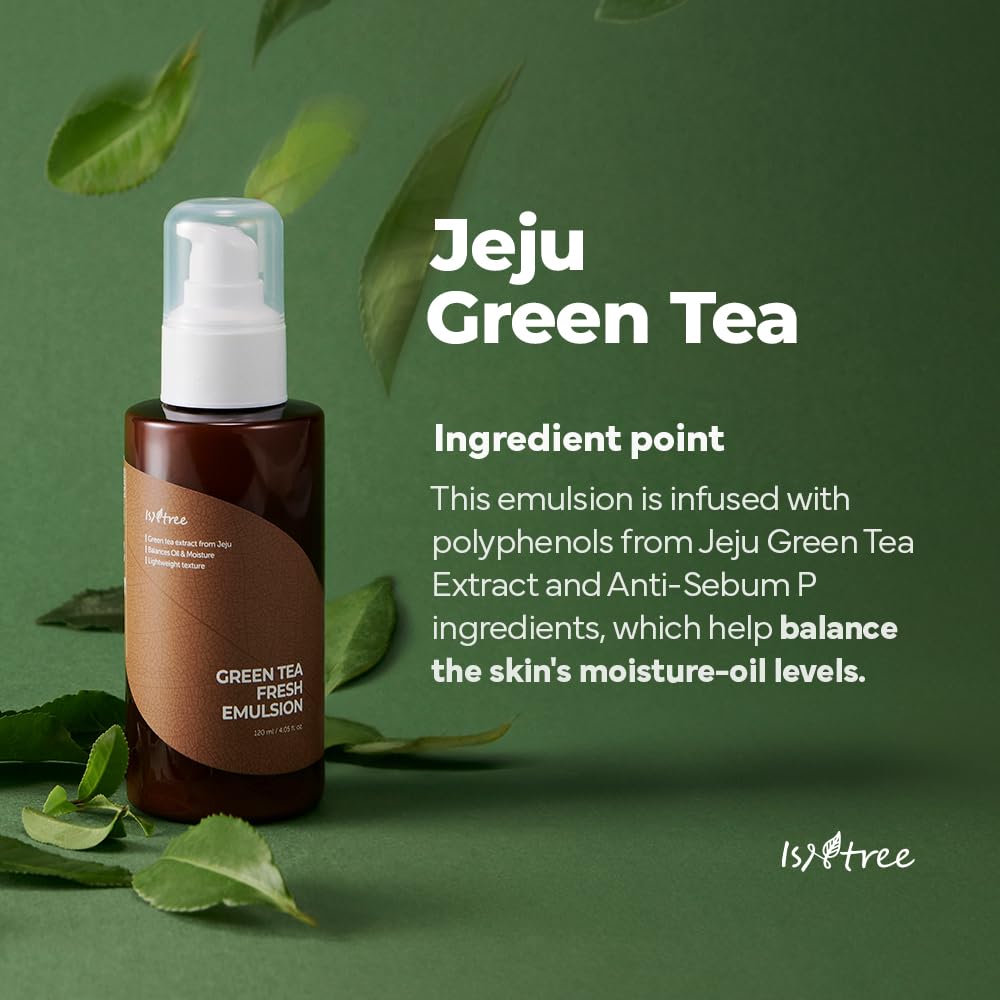 IsNtree Emulsion bottle front view signals a quick-absorbing skincare staple.