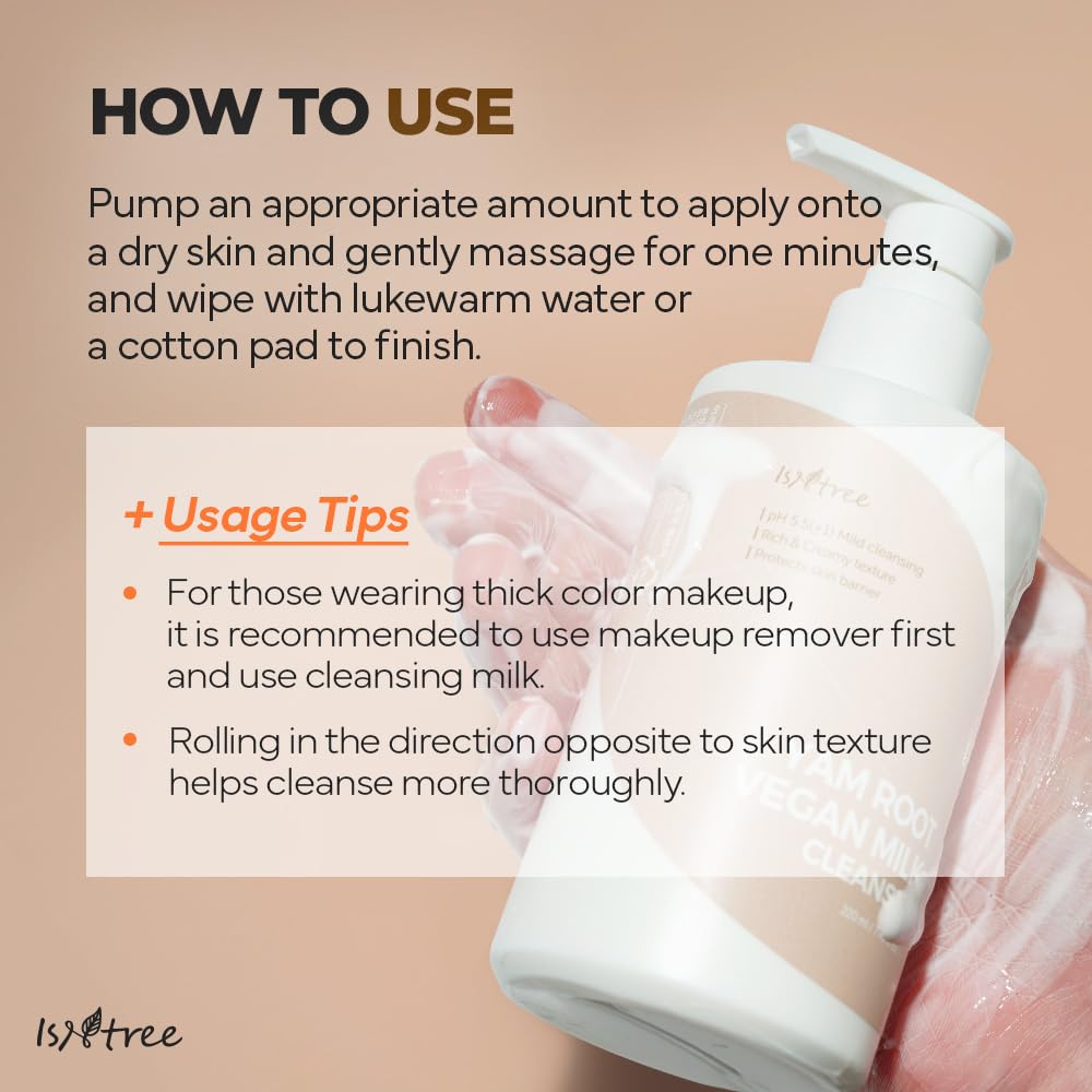 IsNtree Lait Nettoyant Igname Utilisation Rituel: routine simple