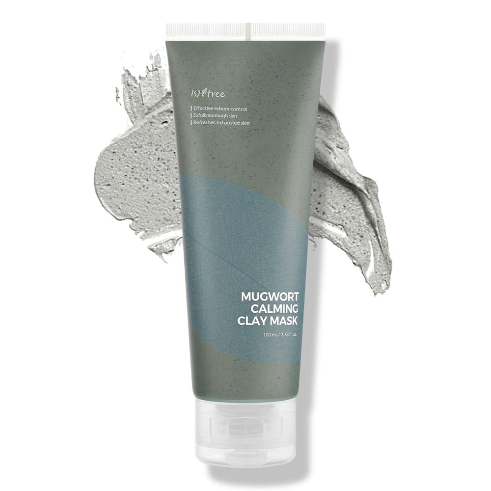 IsNtree Mugwort Calming Clay Mask, bouteille: soin apaisant et purifiant pour la peau.