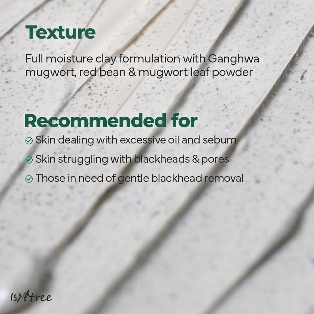 IsNtree Mugwort Calming Clay Mask, hydratation légère: nourrit sans obstruer les pores.
