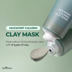 IsNtree Mugwort Calming Clay Mask, texture: argile douce purifiante pour la peau.