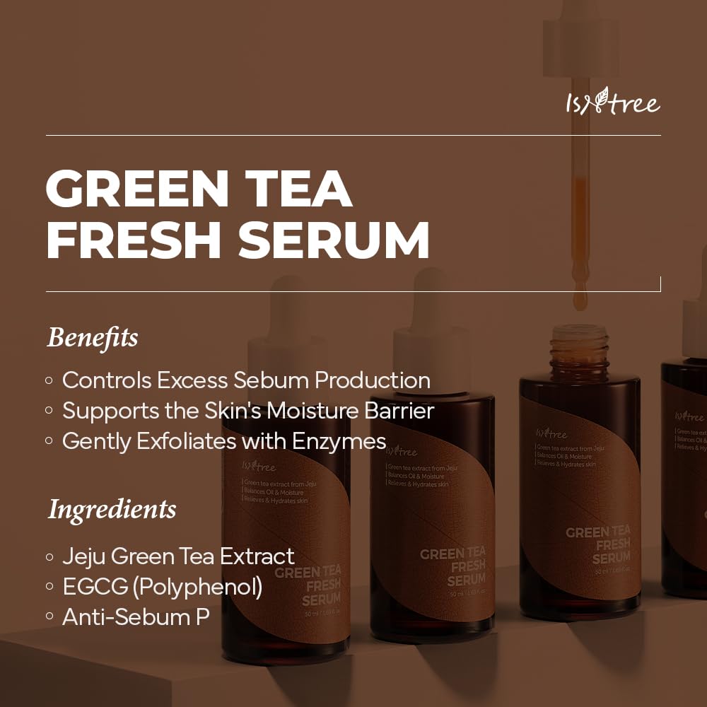 IsNtree Sérum thé vert, texture légère et absorption rapide