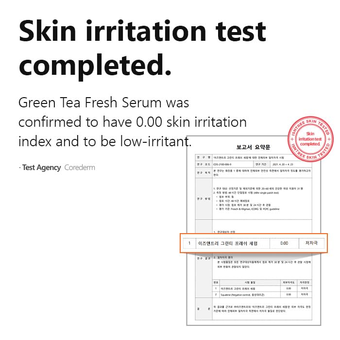 IsNtree Sérum extrait thé vert Jeju, effet apaisant