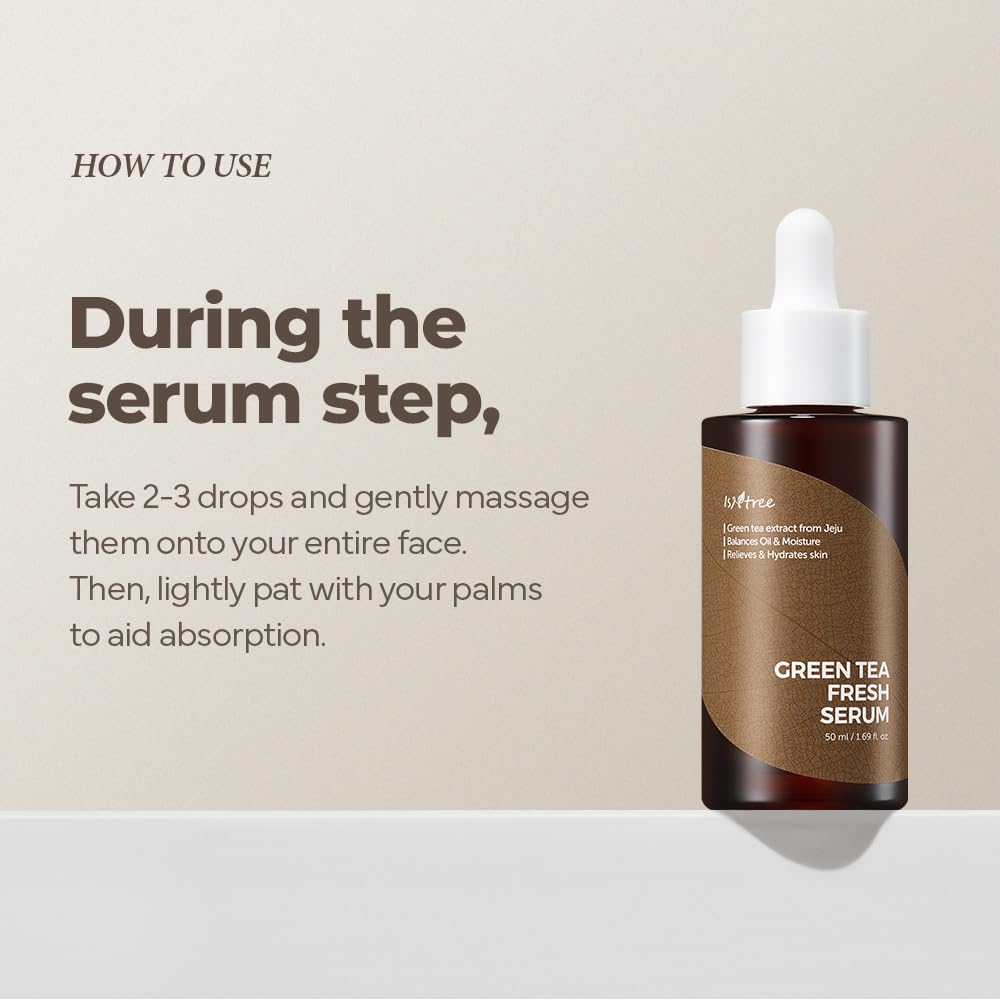 IsNtree Sérum peau plus fraîche après application