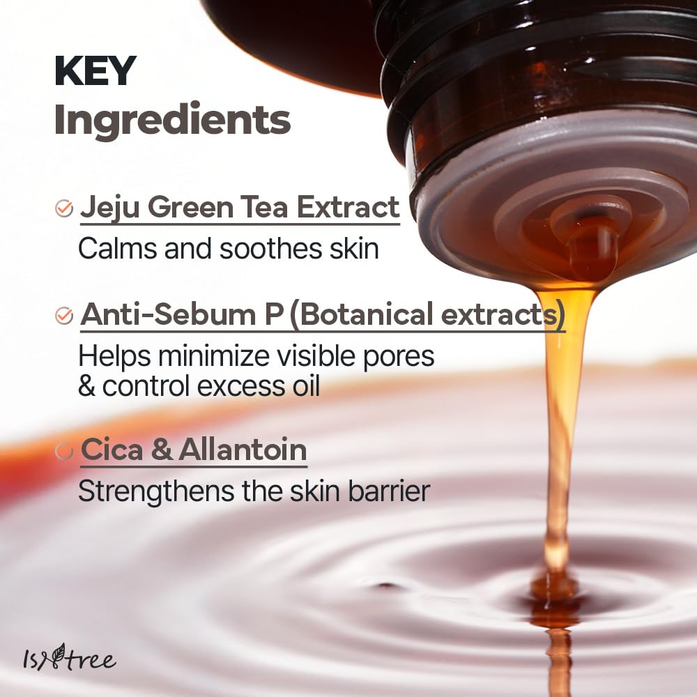 IsNtree Toner Frais au Thé Vert Hydratation Rapide, prépare la peau pour les soins suivants.