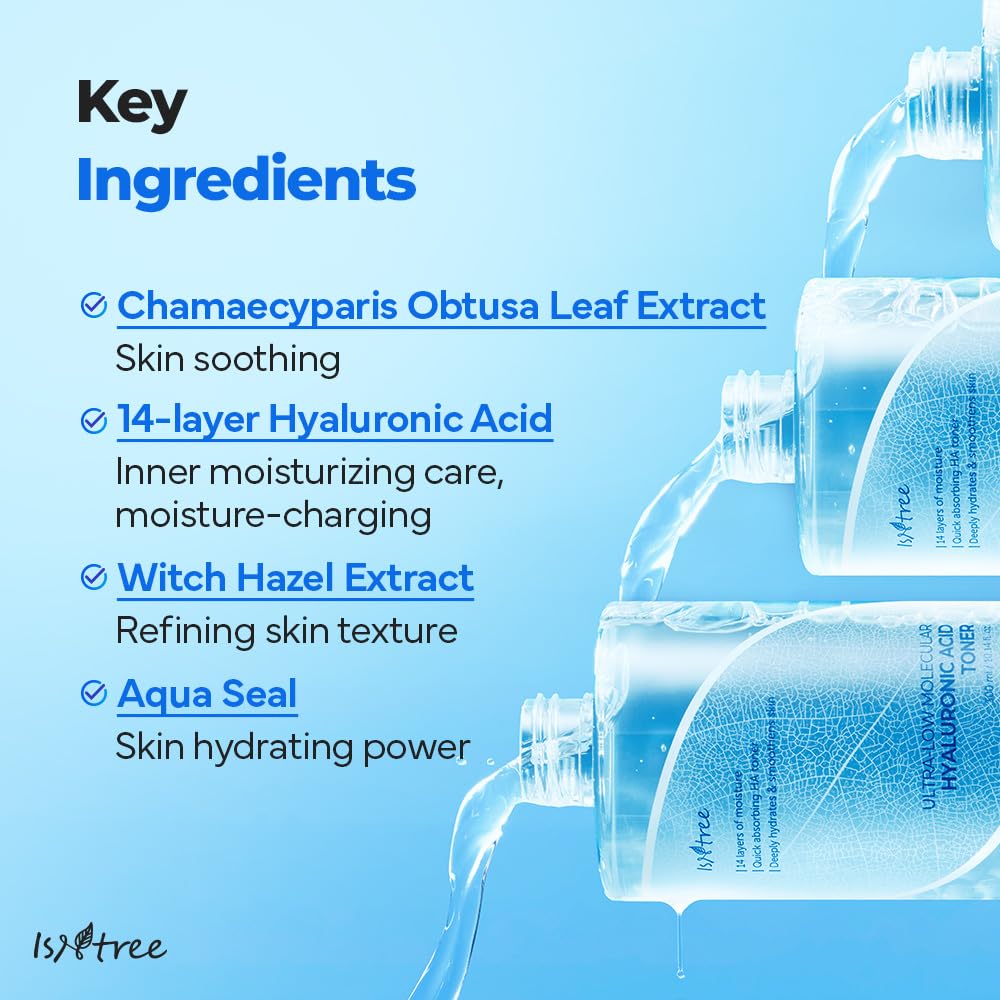 Hydratation profonde du visage avec IsNtree tonique léger.