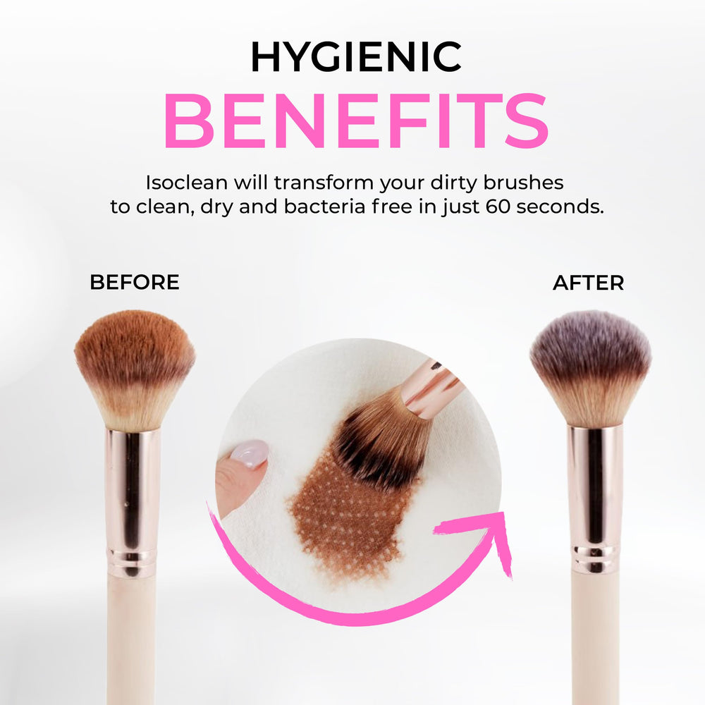 Isoclean ensemble d’accessoires cosmétique pour une hygiène complète.