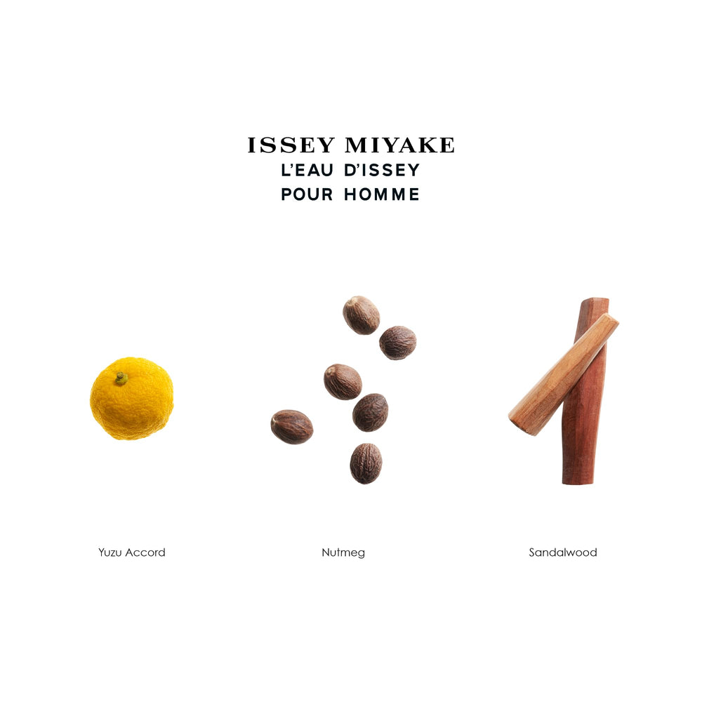 Issey Miyake L'Eau d'Issey Pour Homme, notes yuzu pour une fraîcheur durable.