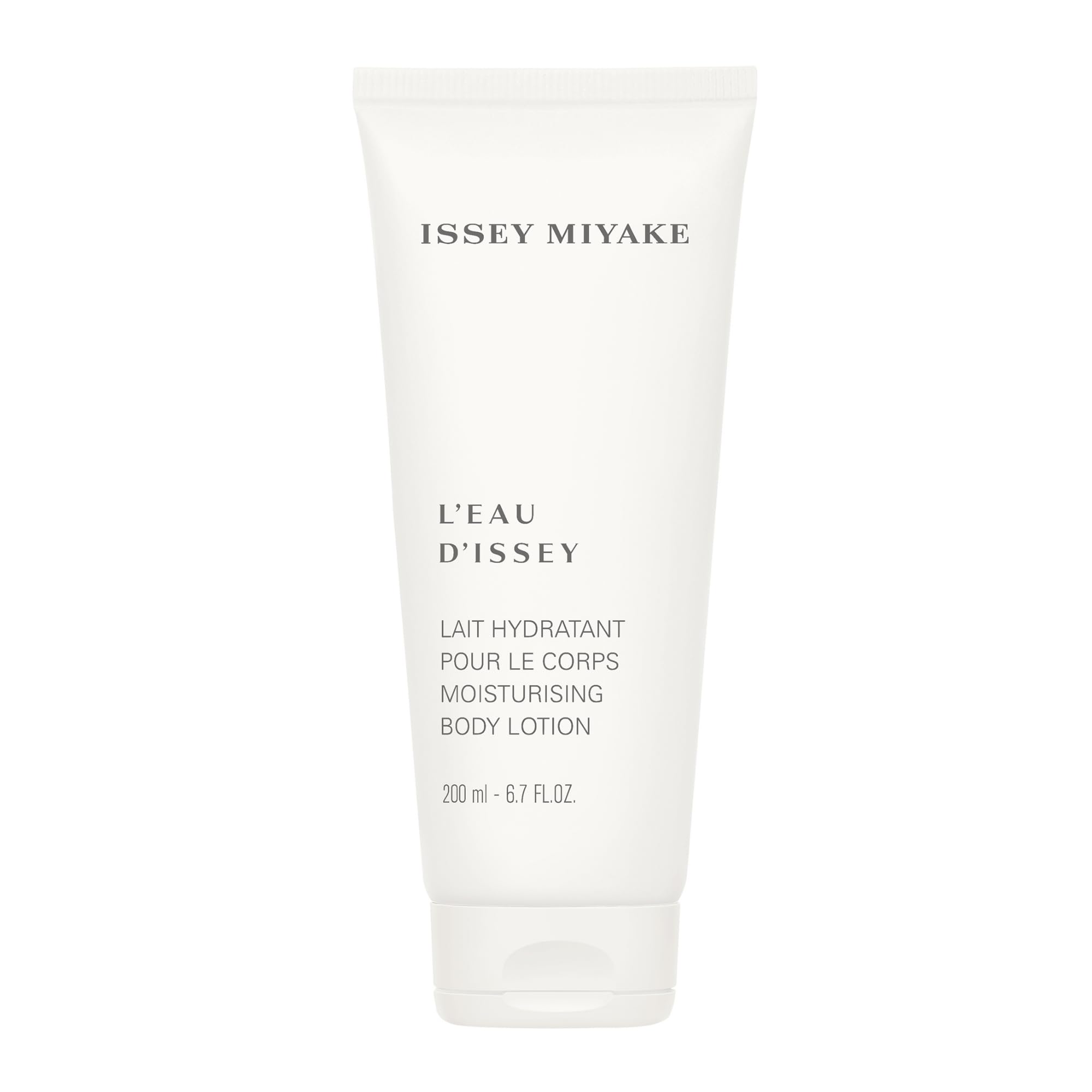 Issey Miyake L'Eau d'Issy — flacon 200 ml, présentation élégante pour hydrater la peau.