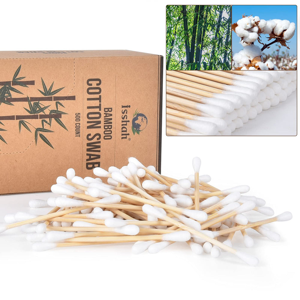 Coton-tiges Isshah en bambou, options biodégradables pour un mode de vie durable.