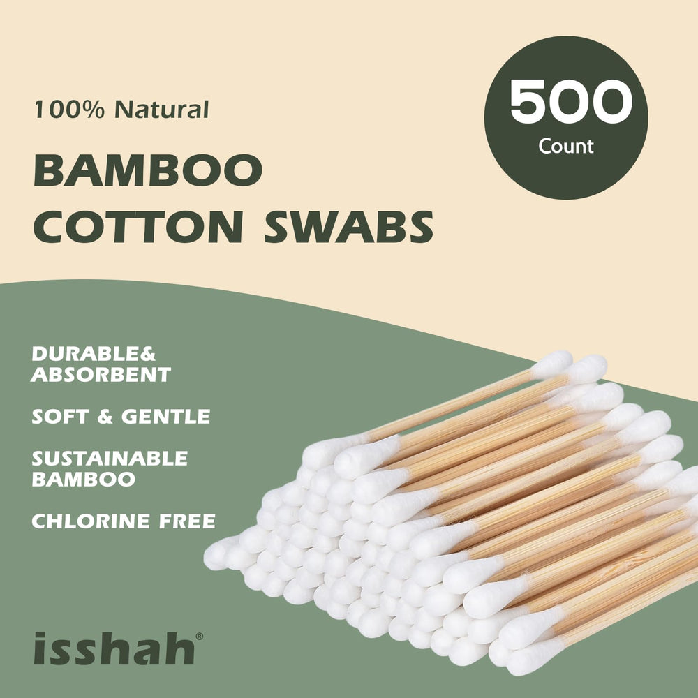 Coton-tiges Isshah en bambou avec double pointe, précision pour les soins.