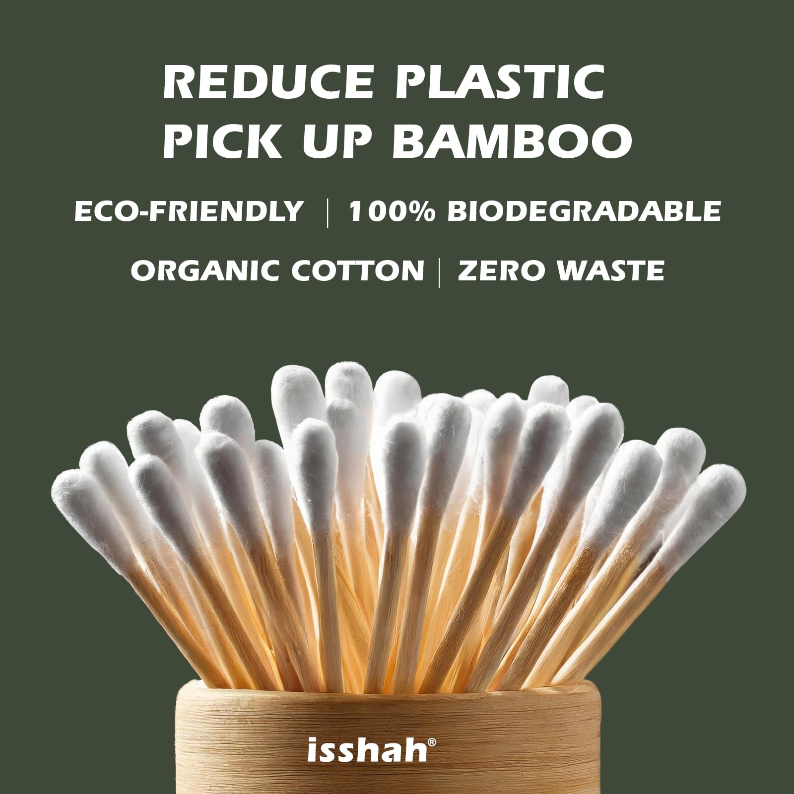 Coton-tiges Isshah en bambou, usage de nettoyage domestique en douceur.
