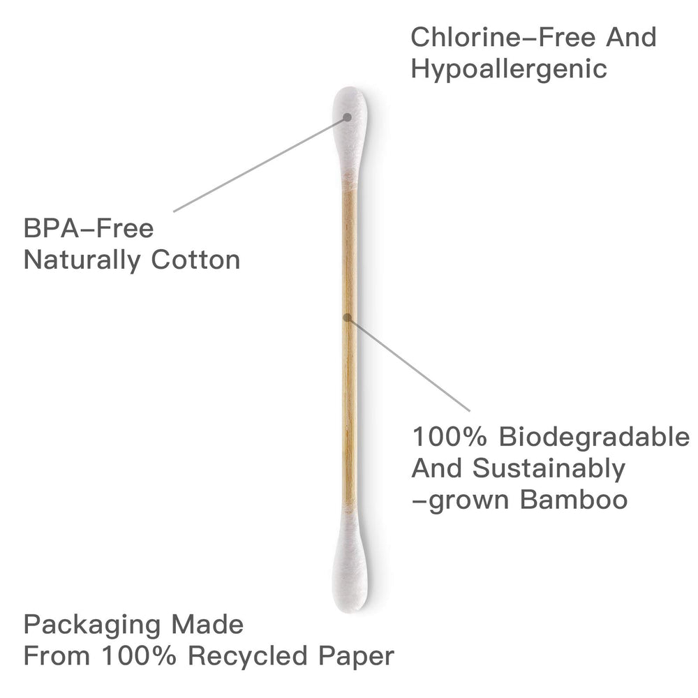 Coton-tiges Isshah en bambou, produit sans plastique pour une routine écoresponsable.