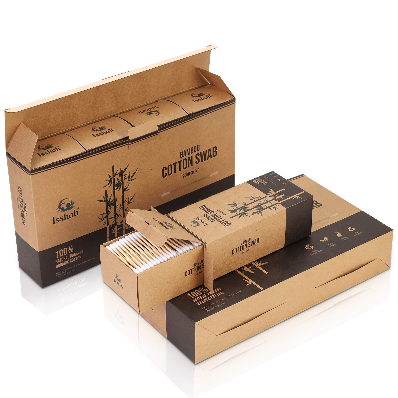 Isshah coton-bambou biodégradables, option écoresponsable pour tous les usages.
