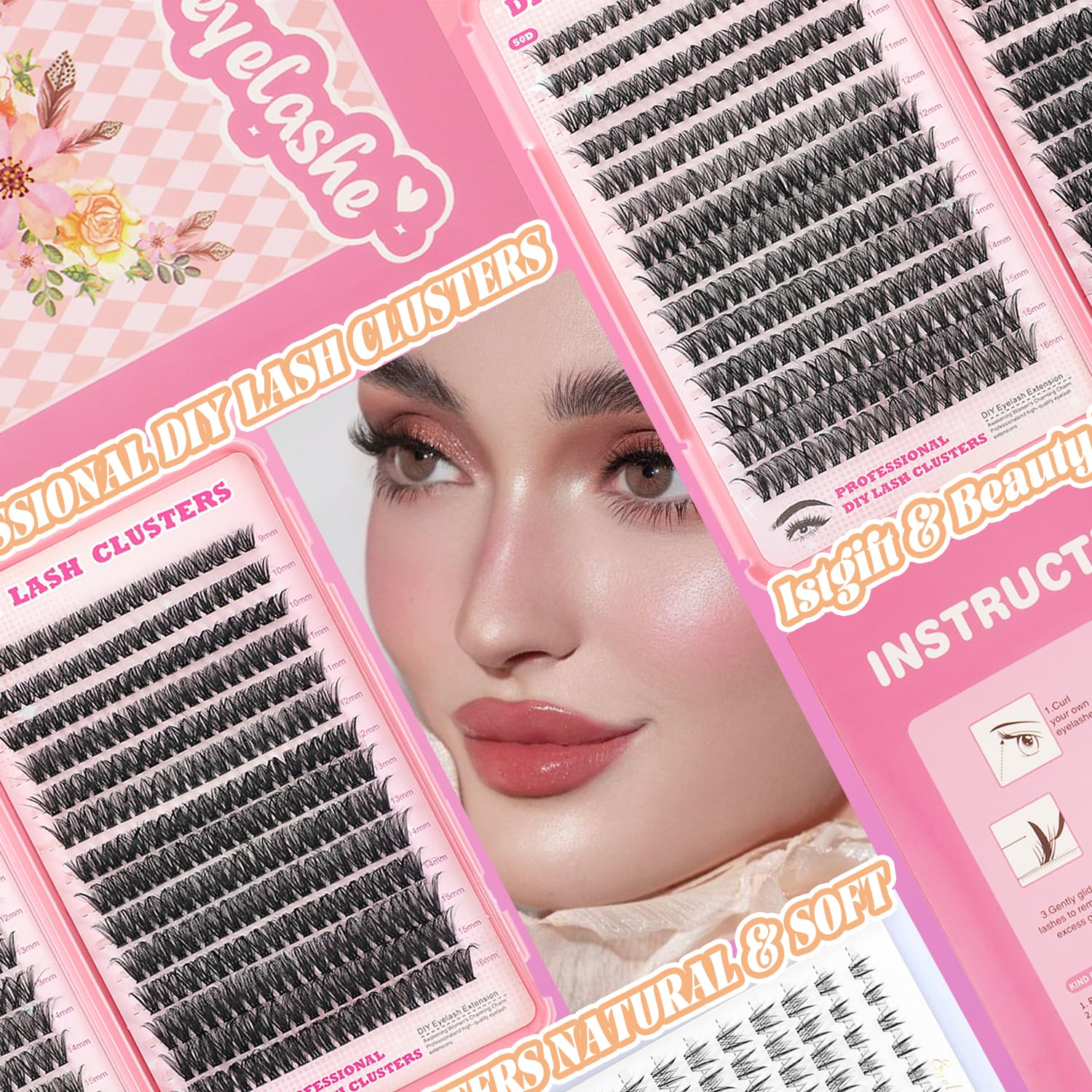 ISTGIFT Lash Clusters Kit, colle et scellant pour fixation durable.