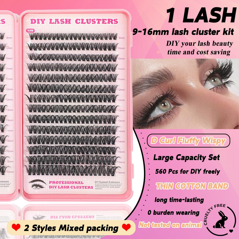 ISTGIFT Lash Clusters Kit, courbe D duveteux pour un effet volumineux et naturel.