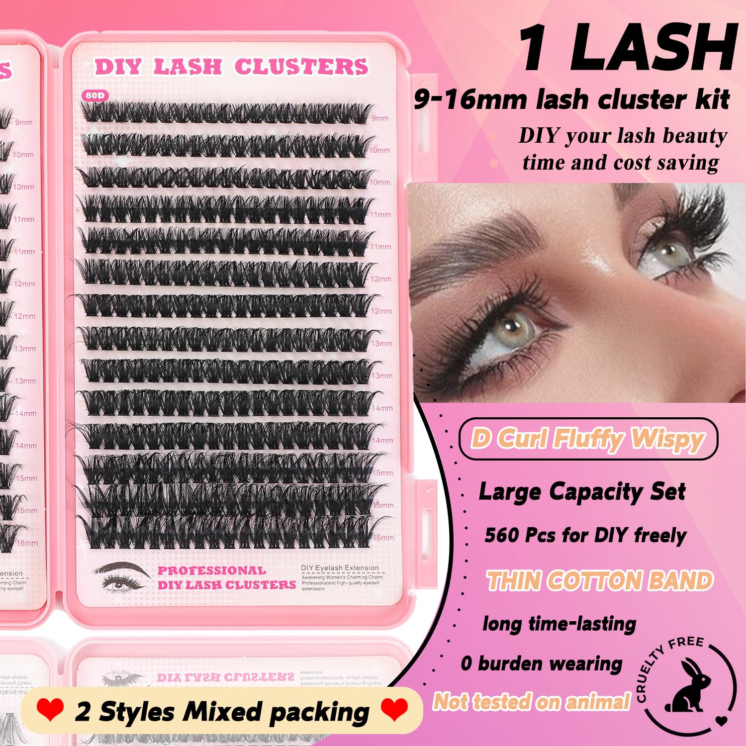 ISTGIFT Kit Cils en Clusters – densité modulable 30-80D pour un regard naturel.
