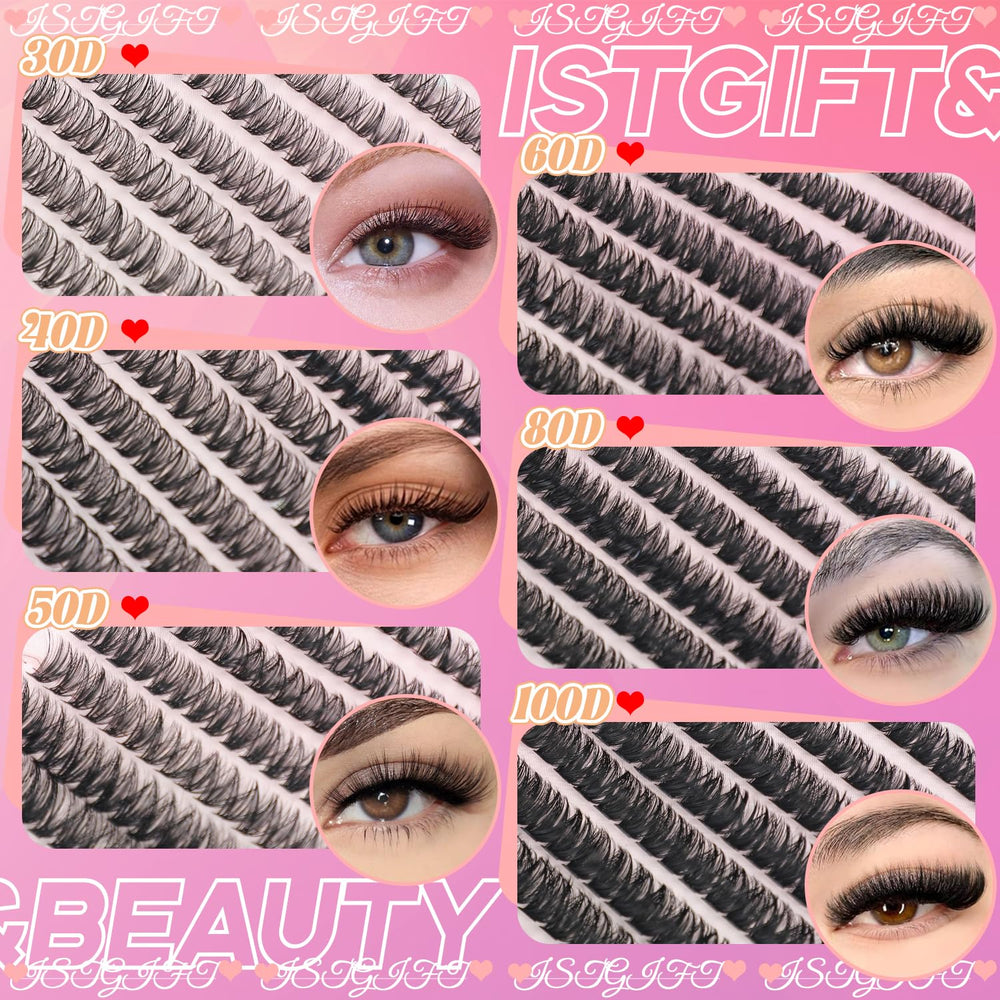 ISTGIFT Lash Clusters Kit, usage quotidien idéal pour rendez-vous et fêtes.