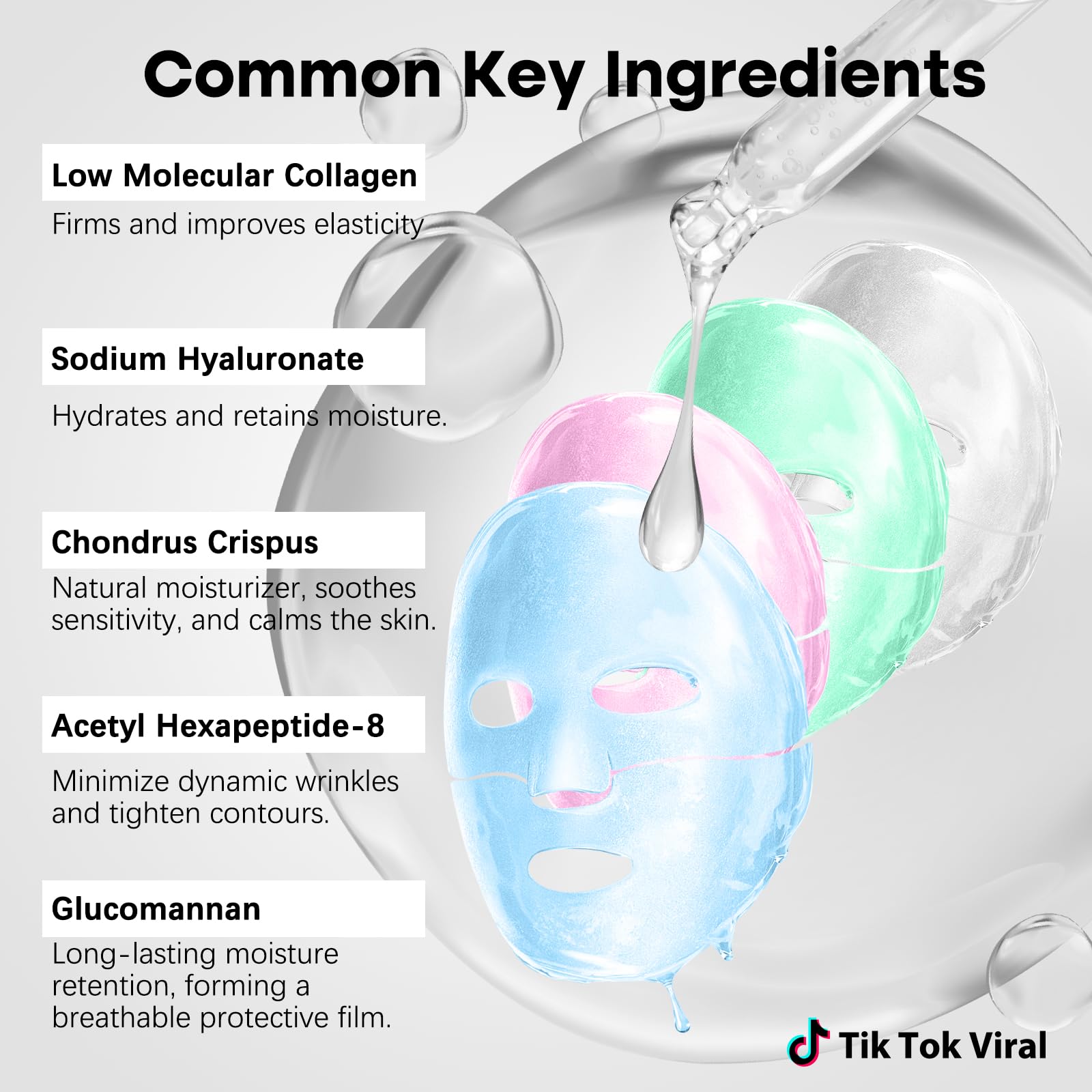 Quatre masques ISTON ensemble – hydratation, élasticité, apaisement et éclat
