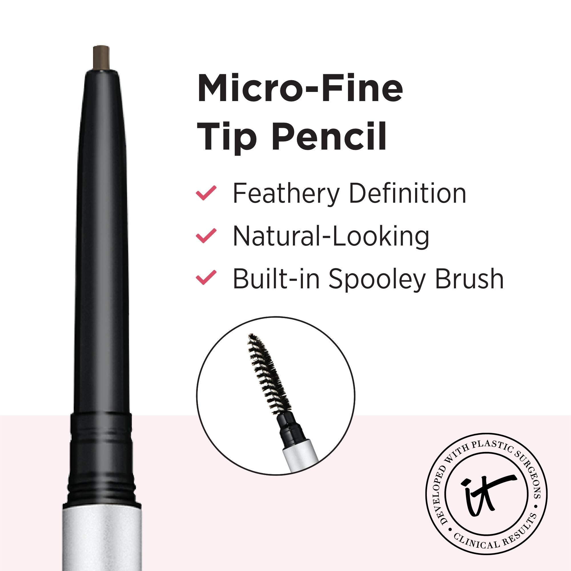 IT Cosmetics Brow Power Micro – brosse intégrée pour peigner et polir les sourcils