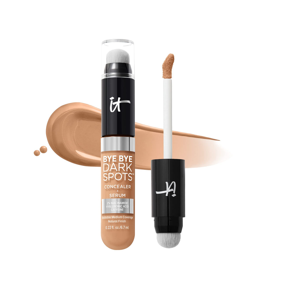 IT Cosmetics Bye Bye Dark Spots, bouteille légère pour une hydratation longue durée.