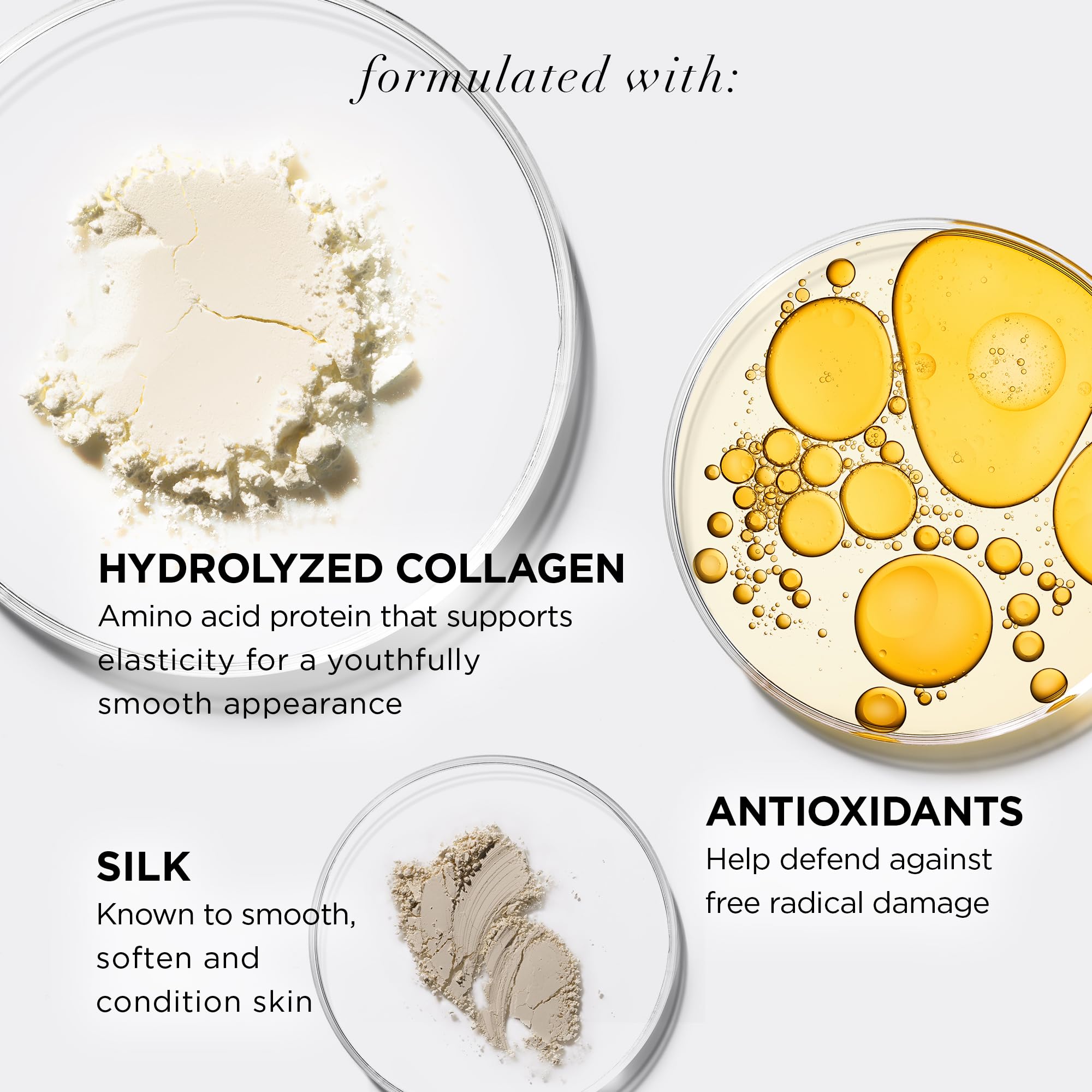Bye Bye Pores : collagène hydrolysé et antioxydants pour nourrir la peau.