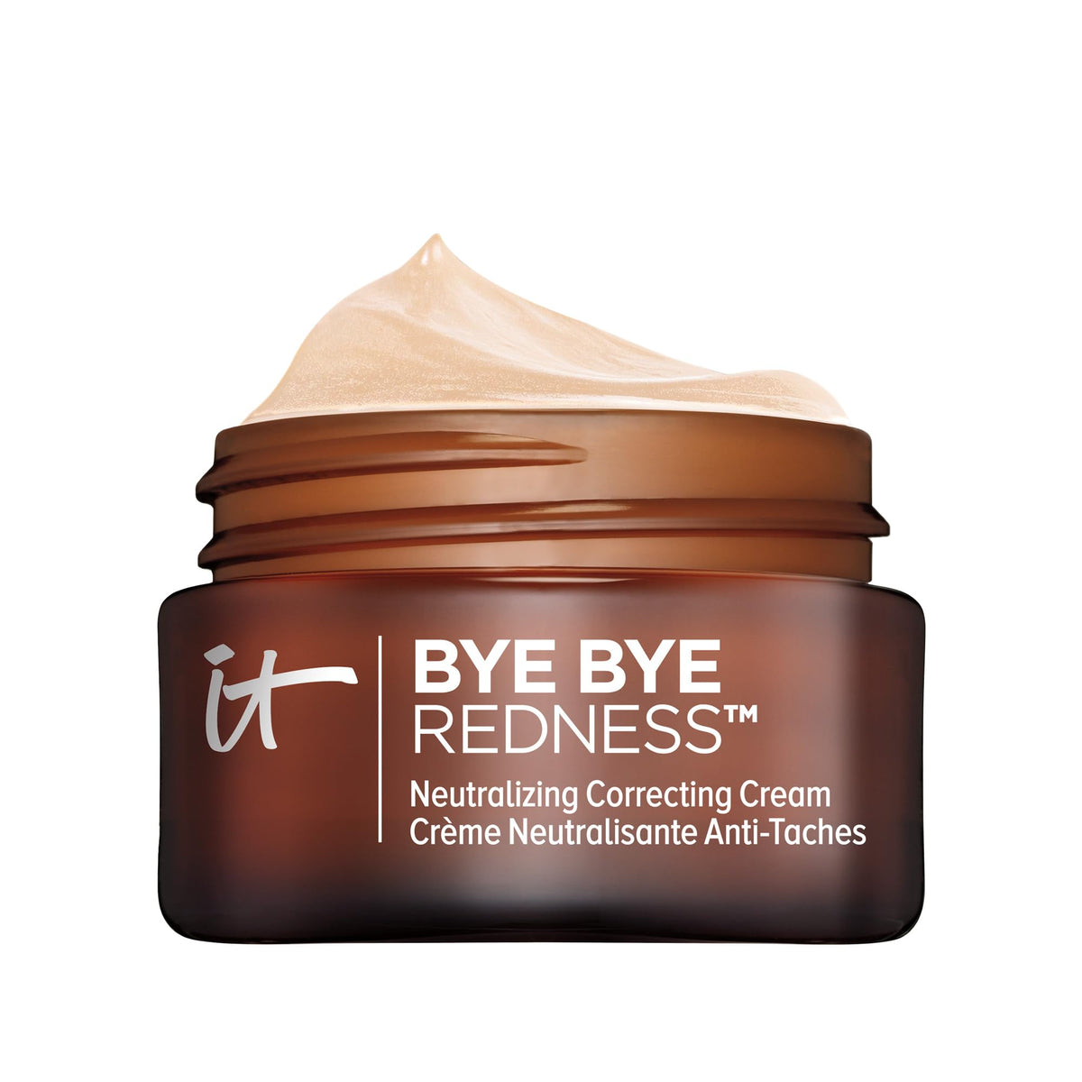 IT Cosmetics Bye Bye Redness: bouteille montrée avec hydratation longue durée.