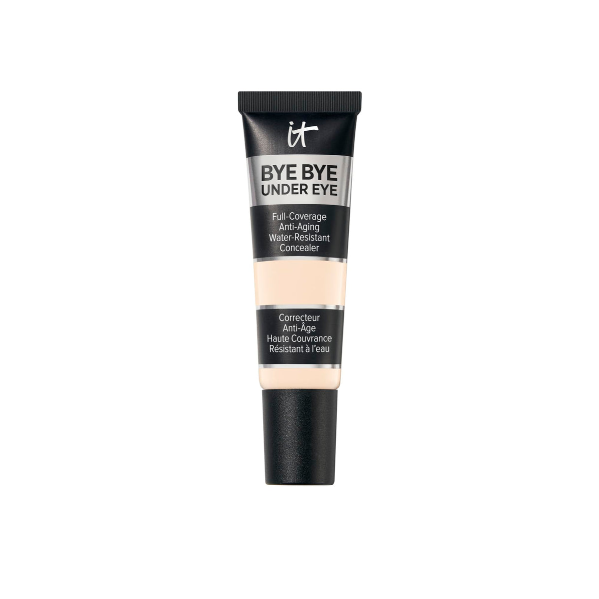 IT Cosmetics Bye Bye Under Eye Concealer montre l'emballage chic et une couvrance durable.