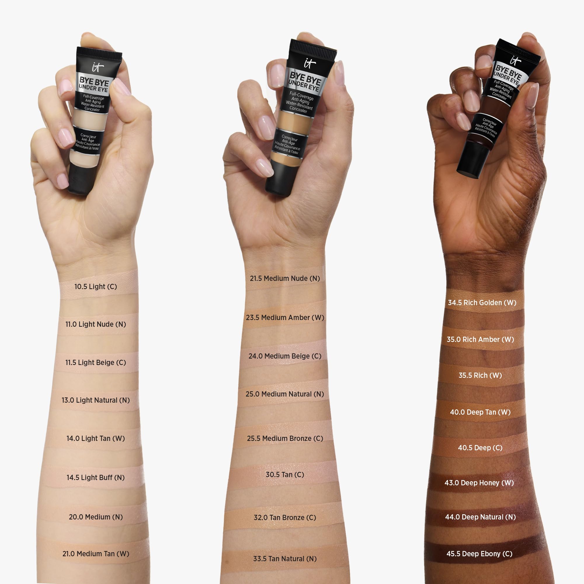 Concealer IT Cosmetics Bye Bye Under Eye, texture crème lisse.