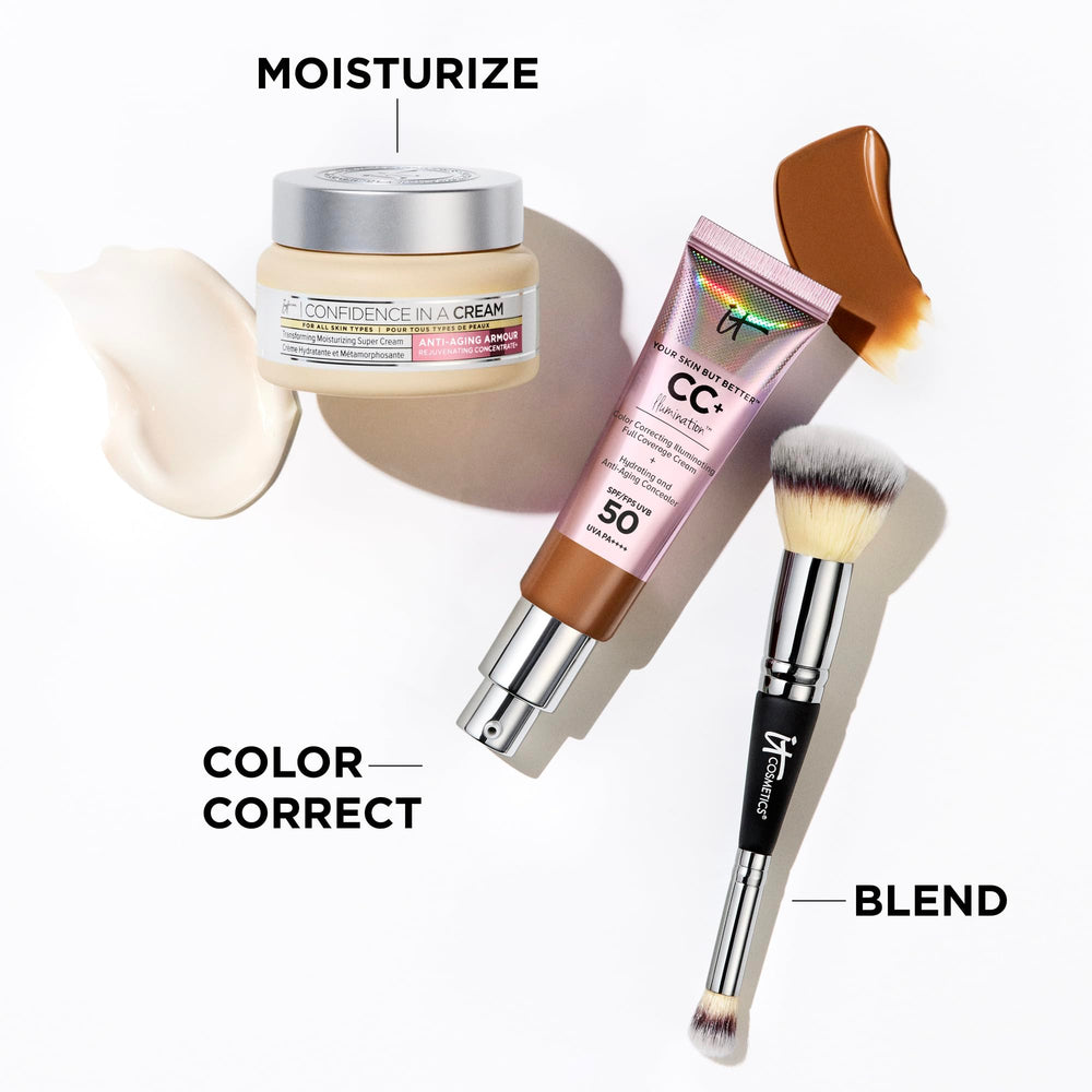 IT Cosmetics CC+ Cream Illumination – couvrance modulable sans effet lourd sur la peau.