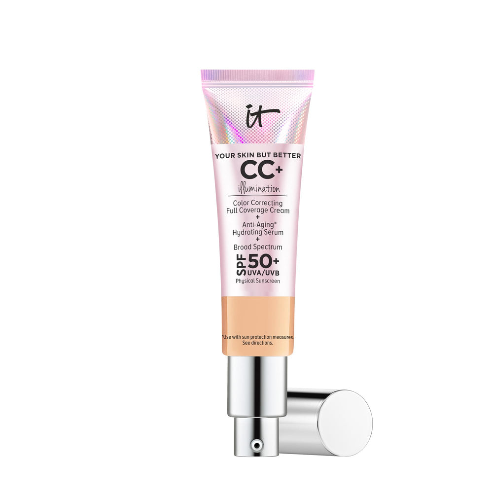 IT Cosmetics CC+ Cream Illumination – flacon pompe pour une application rapide et précise.