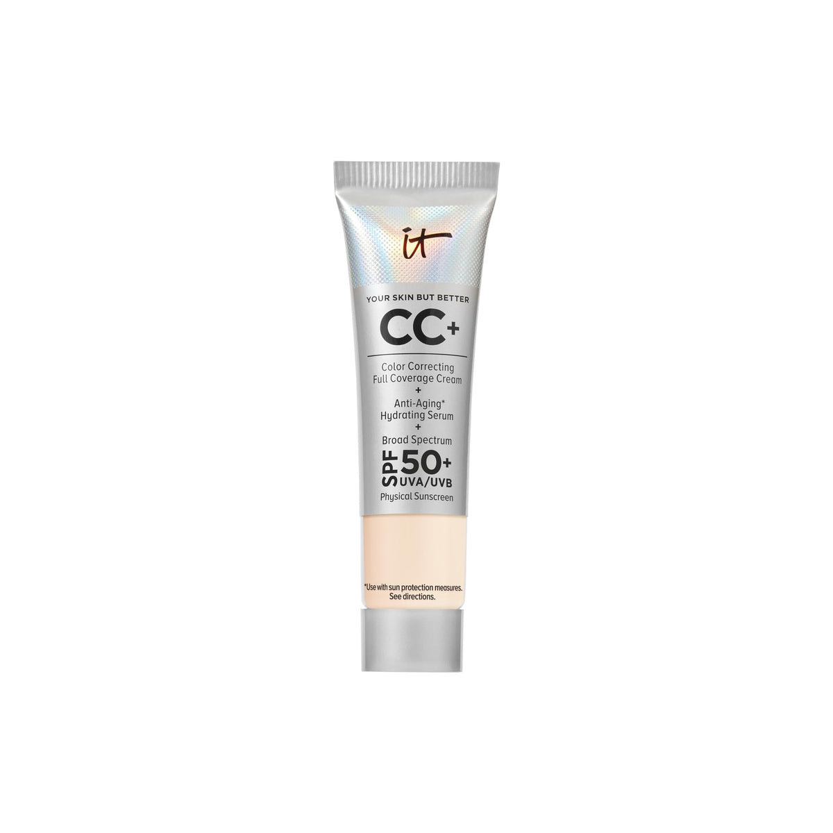 IT Cosmetics CC+ Cream Travel – bouteille pompe pour couvrance naturelle et SPF 50+