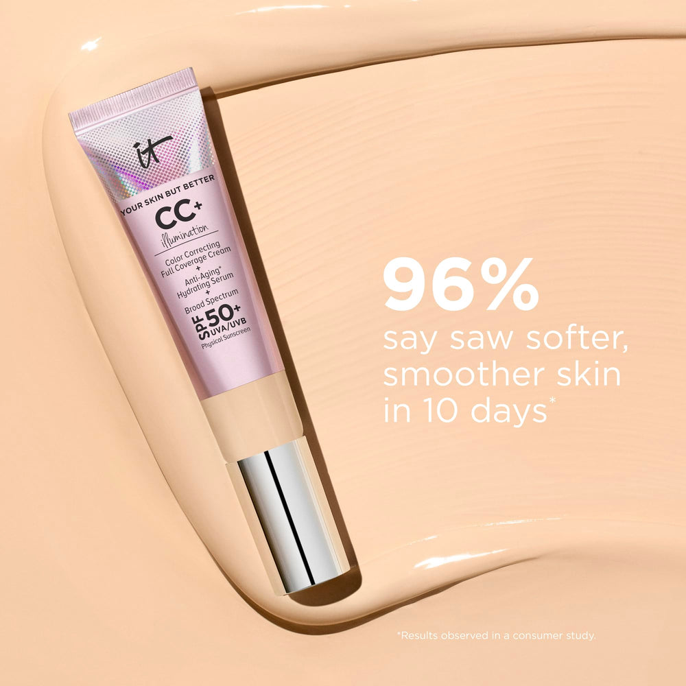 IT Cosmetics CC+ Illumination — Collagène et peptides pour une apparence plus tonique.