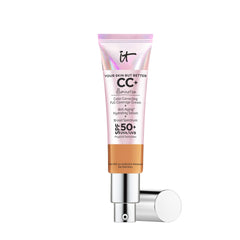 IT Cosmetics CC+ Illumination Tan — flacon visible, éclat naturel grâce à des pigments réfléchissants.