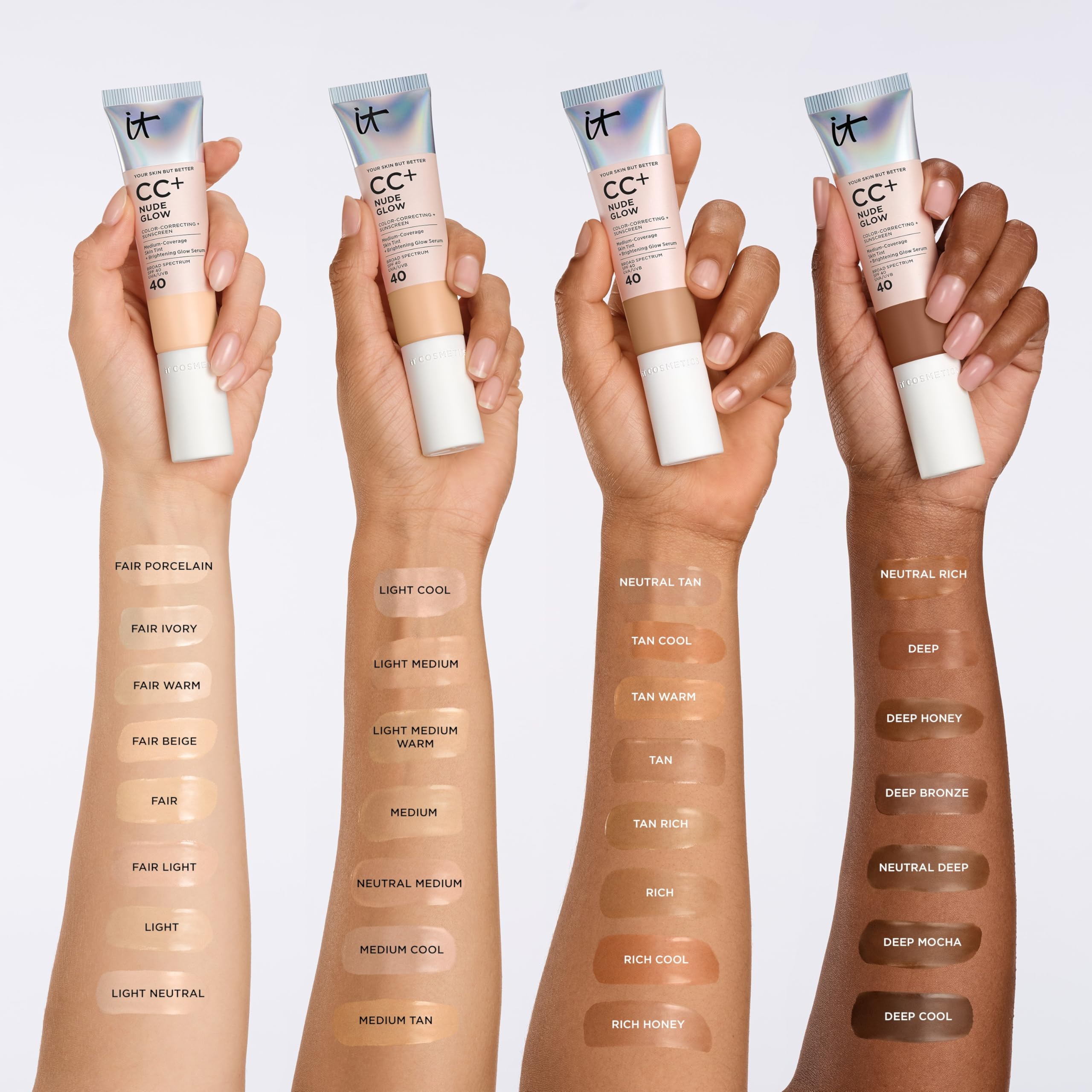 It Cosmetics CC+ Nude Glow – SPF40: protection quotidienne sans fini blanc