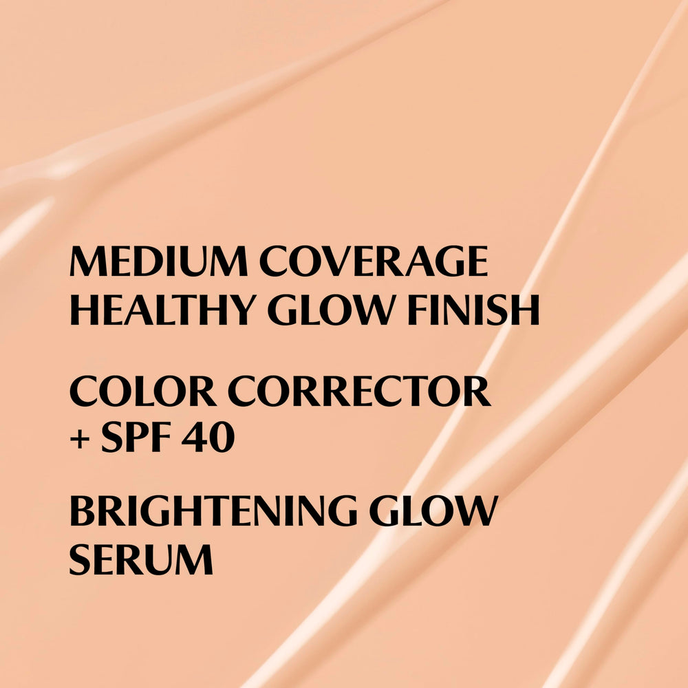 CC+ Nude Glow teinte clair-moyen swatch lumineux sur peau.
