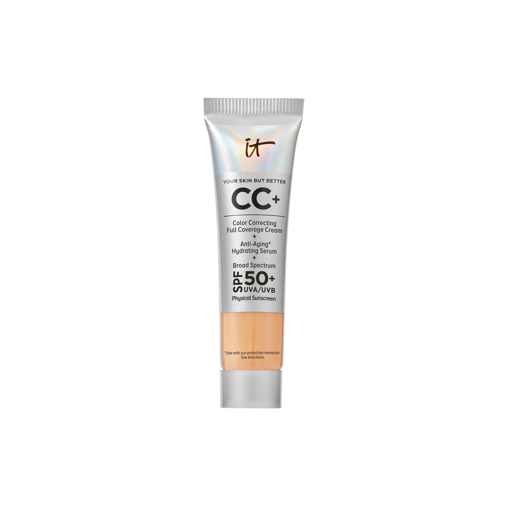 IT Cosmetics CC+ Cream format voyage – bouteille prête à emporter pour une couvrance naturelle.