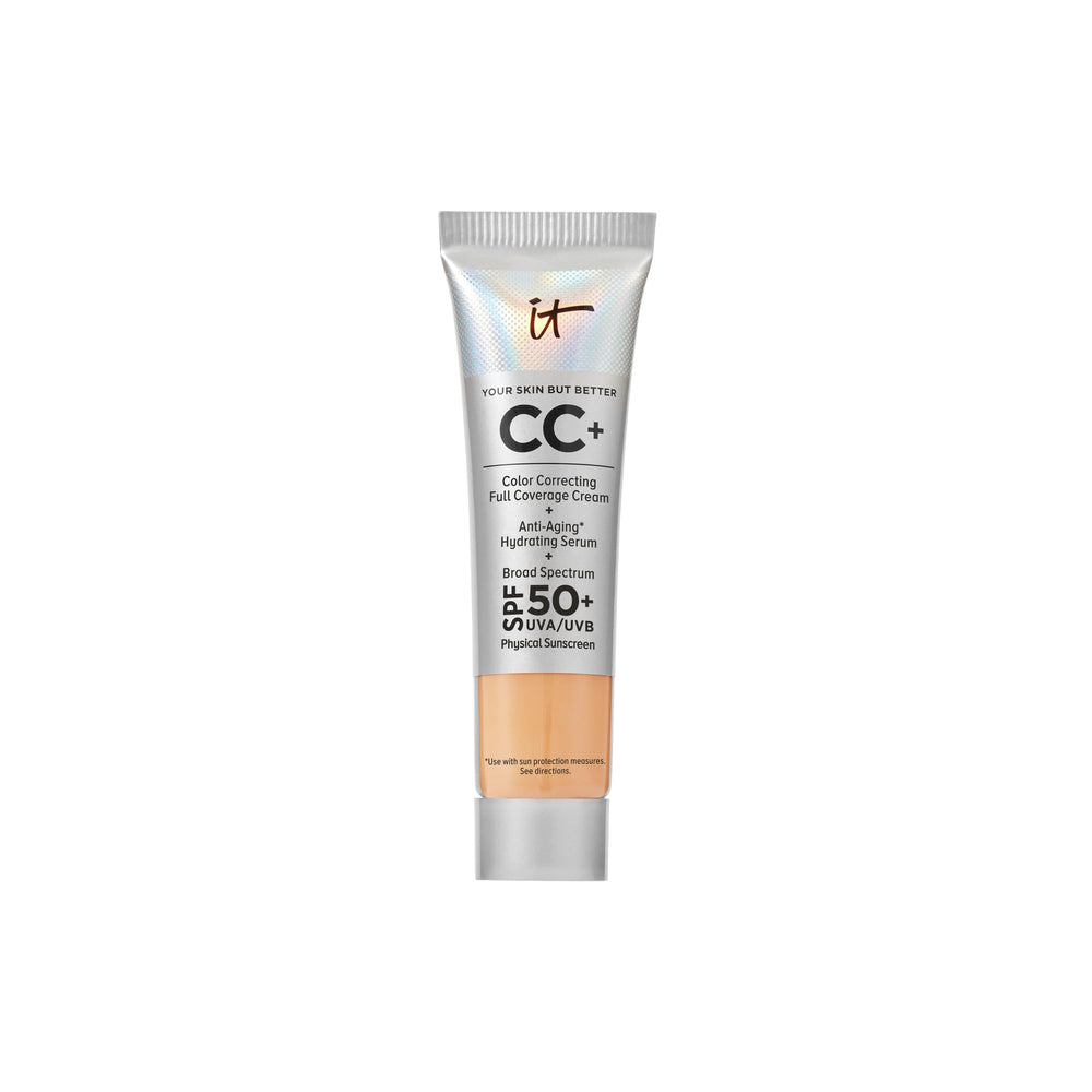 IT Cosmetics CC+ Cream format voyage – bouteille prête à emporter pour une couvrance naturelle.