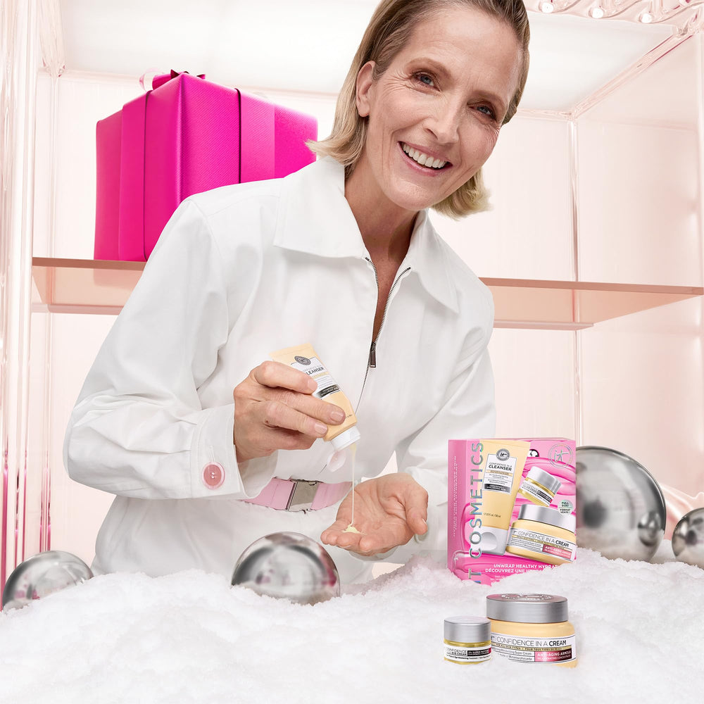 Coffret IT Cosmetics – emballage cadeau, routine hydratante et anti-âge