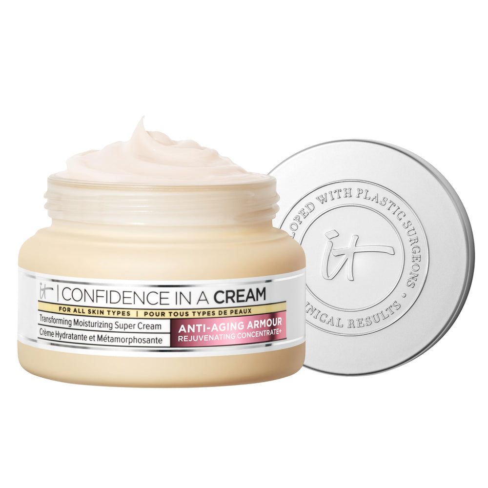 IT Cosmetics Confidence in a Cream – flacon élégant avec hydratation rapide et confort.
