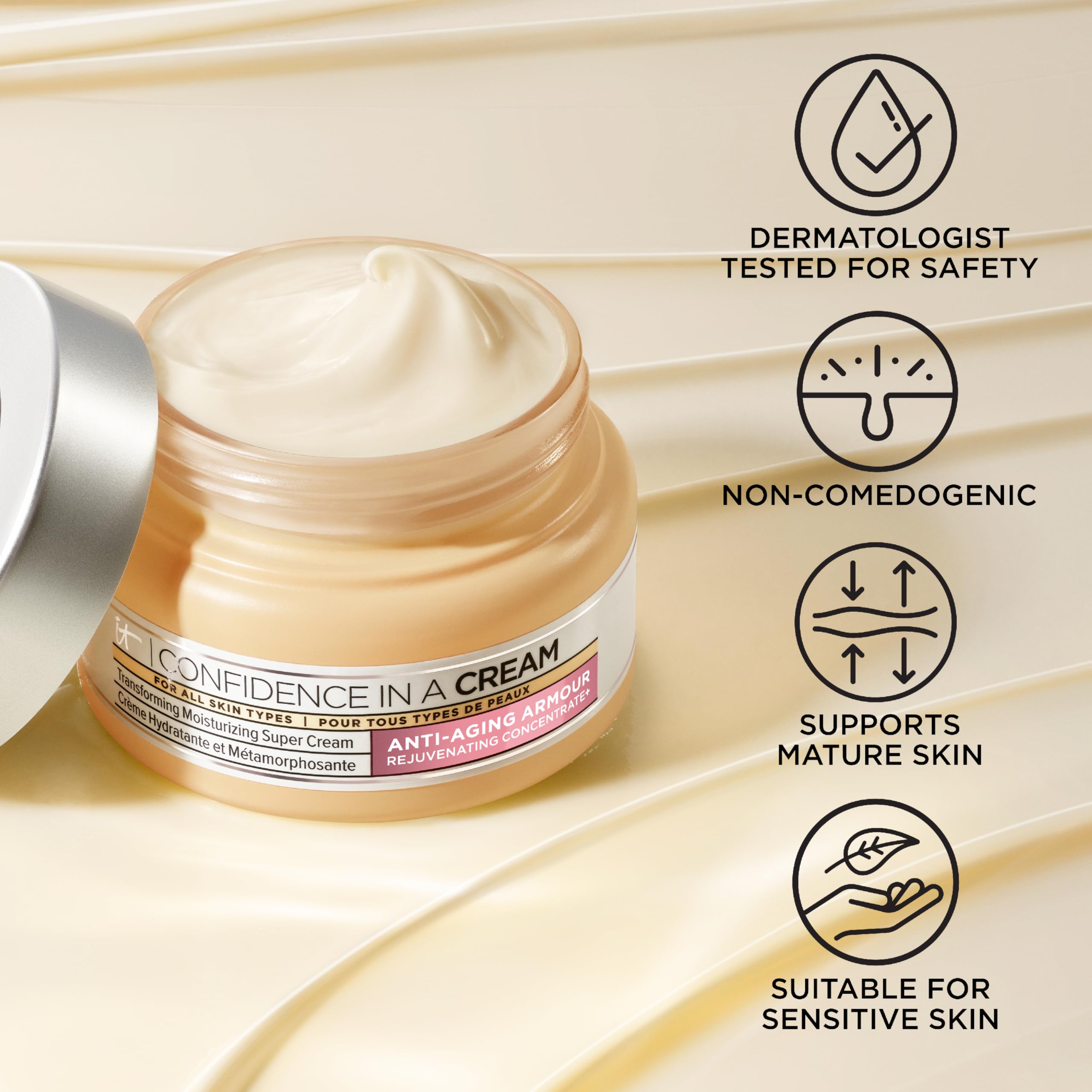 Confidence in a Cream – formule vegan adaptée à tous les types de peaux.