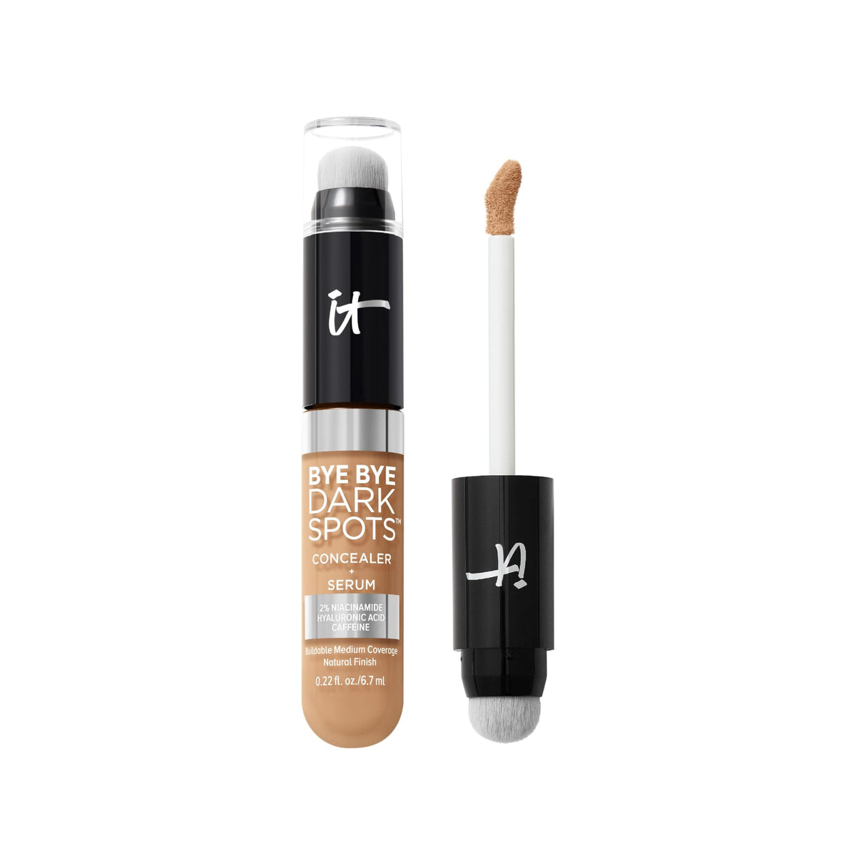 IT Cosmetics Bye Bye Dark Spots, correcteur-éclaircissant avec applicateur double pour précision.