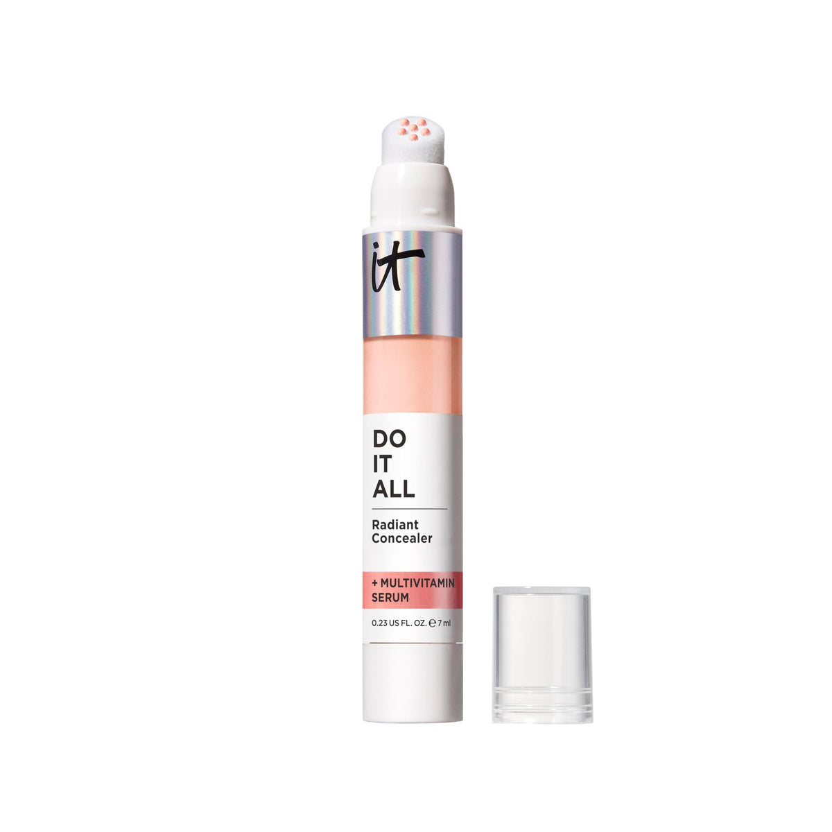 IT Cosmetics Do It All Radiant Correcteur en flacon, texture hydratante et éclat naturel.