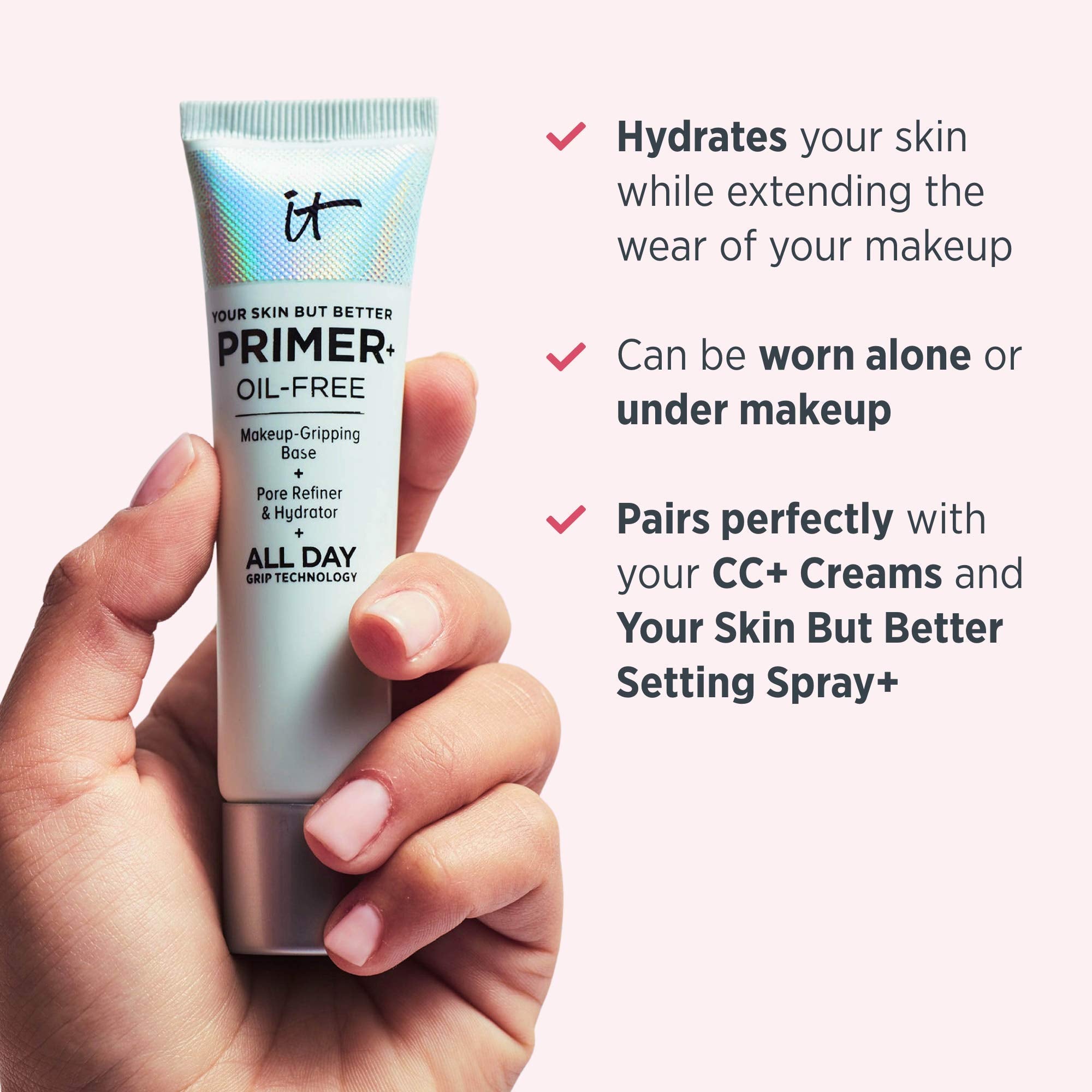 IT Cosmetics formulation légère sans huile avec extraits végétaux bénéfiques pour la peau.