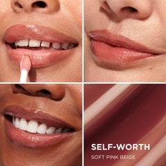IT Cosmetics gloss à lèvres sérum avec applicateur pétale, démontrant précision et confort d'application